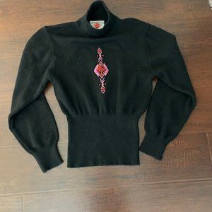 Sun Valley Vintage 90s Wool Black JD Logo Medium
